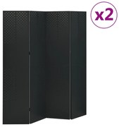 vidaXL Kamerschermen 2 st met 4 panelen 160x180 cm staal zwart