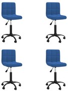 vidaXL Eetkamerstoelen draaibaar 4 st fluweel blauw