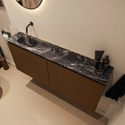 Mondiaz Ture DLux toiletmeubel 120cm rust met wastafel lava links zonder kraangat