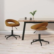 vidaXL Eetkamerstoelen draaibaar 2 st fluweel bruin