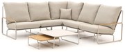+ 15% kassakorting | Hoek loungeset SUNS | 5 personen | Loungeset Beige | Hoekbank Gecoat metaal | 255x255cm | Kees Smit Tuinmeubelen