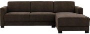 Goossens Zitmeubel My Style donkerbruin, microvezel, 2,5-zits, stijlvol landelijk met chaise longue rechts