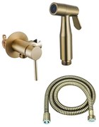 Fortifura Calvi Mengkraan Bidetset - handdouchehouder -100cm doucheslang - bidet handdouche - geborsteld messing SW1236931/SW1212631/SW970018