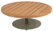 4 Seasons Outdoor Volta loungetafel olijfgroen met teak blad Ø 80 cm (H 30 cm)  Bijzettafel    groen weerbestendig