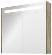 Proline Spiegelkast Premium met geintegreerde LED verlichting, 2 deuren 80x14x74cm Raw oak 1809401