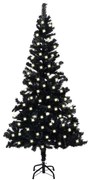 vidaXL Kunstkerstboom met LED's en standaard 120 cm PVC zwart