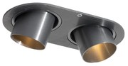 Afgeronde inbouwspot gunmetal GU10 35mm kantelbaar 2-lichts - Installa Modern GU10 ovaal Binnenverlichting Lamp