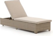 + 15% kassakorting | Verstelbaar ligbed Forza | Wicker (vlechtwerk) | Taupe - Naturel - Bruin | Ligbed met wiel | Ligstoel tuin | Strandbed | Kees Smit Tuinmeubelen