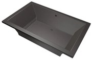 Xenz Society ligbad - 190x120cm - met overloop - zonder afvoer - Acryl Antraciet Mat 6924-05