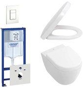 Villeroy & Boch Subway Compact Toiletset - directflush - inbouwreservoir - diepspoel wandcloset - bedieningsplaat verticaal/horizontaal - wit 0720003/0729205/1024232/1025456/