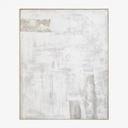 Handgeschilderd Decoratief Schilderij Op Linnen Met Reliëf 80x100 Cm Van Gips Silvaret Zand Grijs - Sklum