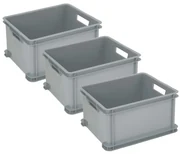 Curver Opbergbox Unibox 3x30 L zilverkleurig