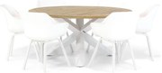 Tuinset Ronde Tuintafel 6 personen 160 cm Kunststof Wit Hartman Sophie