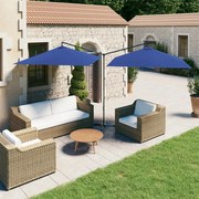 vidaXL Parasol dubbel met stalen paal 600x300 cm azuurblauw