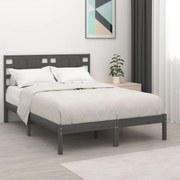 vidaXL Bedframe massief grenenhout grijs 140x190 cm