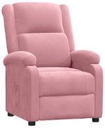 vidaXL Fauteuil verstelbaar fluweel roze