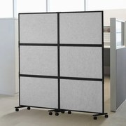 VEVOR Room Divider Scheidingswand Geluidsdicht Dubbel Paneel, Draagbare Kantoorscheidingswand met Polyester en Stalen Kubuswand, Room Divider (171 x 39 x 186 cm), Grijs