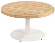 Volta teak salontafel centrale poot wit 60 cm rond 4 Seasons Outdoor