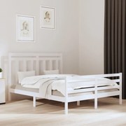 vidaXL Bedframe massief hout wit 160x200 cm