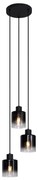 Moderne hanglamp zwart met smoke glas 3-lichts - Dame Modern E27 rond Binnenverlichting Lamp