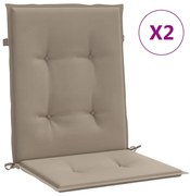 vidaXL Tuinstoelkussens 2 st 100x50x3 cm taupe