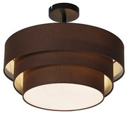 Stoffen Moderne plafondlamp bruin 45 cm 3-lichts - Drum Trio Modern E14 rond Binnenverlichting Lamp