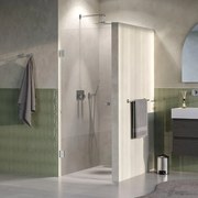 BRAUER Void Carving Nisdeur - 60x200cm - draaideur - glascoating - omkeerbaar - helder glas - Geborsteld RVS PVD GS-VOCN1H60200NG