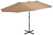 vidaXL Parasol met aluminium paal 460x270 cm taupe