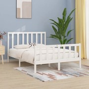 vidaXL Bedframe massief hout wit 150x200 cm 5FT King Size