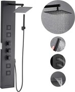 VEVOR Douchepaneeltorensysteem (4 in 1) met regendouchekop, (124 cm) geborstelde roestvrijstalen douchekolom, aan de muur bevestigd regenmassagesysteem, met handdouche en 4 kleine massagejets