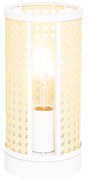 Oosterse tafellamp wit met rotan 12 cm - Akira