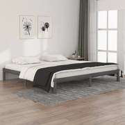 vidaXL Bedframe massief grenenhout grijs 200x200 cm