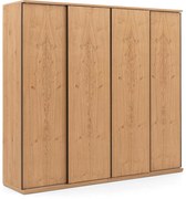Goossens Excellent Kledingkast Wood, 240 cm breed, 223 cm hoog, 4 hout schuifdeuren