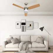 vidaXL Plafondventilator met lamp afstandsbediening 108 cm lichtbruin