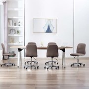 vidaXL Eetkamerstoelen 6 st stof taupe