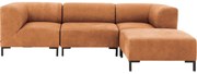 Goossens Excellent Bank Marshall Met Hocker cognac, leer, 1,5-zits, urban industrieel