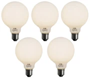 Set van 5 E27 3-staps dimbaar LED lamp opaal G95 4W 450 lm 3000K