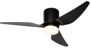 Plafondventilator met lamp zwart incl. LED met afstandsbediening - Patty Modern rond Binnenverlichting Lamp