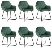 vidaXL Eetkamerstoelen 6 st fluweel groen