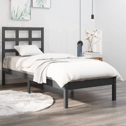 vidaXL Bedframe massief hout grijs 75x190 cm 2FT6 Small Single