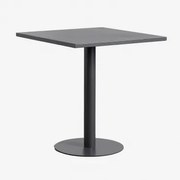 Vierkante Metalen Eettafel (70x70 Cm) Mizzi Grijs – Grafiet - Sklum