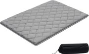 VEVOR Japanse futonmatras (2032 x 1372 x 89 mm), opvouwbare tatami-vloermatras (tweepersoonsformaat) met opbergtas en bevestigingsmateriaal, 9-laags slaapmat voor meditatie en yoga, grijs