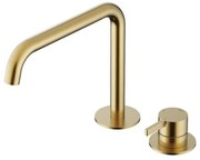 Hotbath Ace Wastafelmengkraan - opbouw - draaibare uitloop - 2gats - PVD - Geborsteld Messing AC023BBP