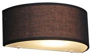 Stoffen Landelijke wandlamp half rond zwart - Drum Modern E27 Binnenverlichting Lamp