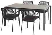 Taste by 4 Seasons Barista dining set met Goa HPL tafel 160 cm dark grey  Tuinset    antraciet weerbestendig