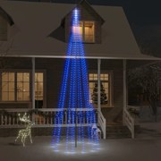 vidaXL Vlaggenmast kerstboom 732 LED's blauw 500 cm