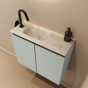 Mondiaz Ture DLux toiletmeubel 60cm greey met wastafel ostra links met kraangat