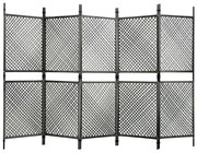 vidaXL Kamerscherm met 5 panelen 300x200 cm poly rattan antraciet