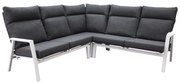 Pacific hoek loungeset 3 delig aluminium wit