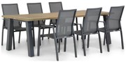 Tuinset 6 personen 240 cm Aluminium Grijs Lifestyle Garden Furniture Ultimate/Glasgow